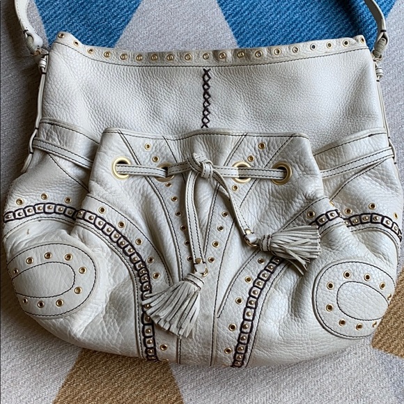 Cole Haan Village Gromet White Leather Purse - Picture 11 of 16